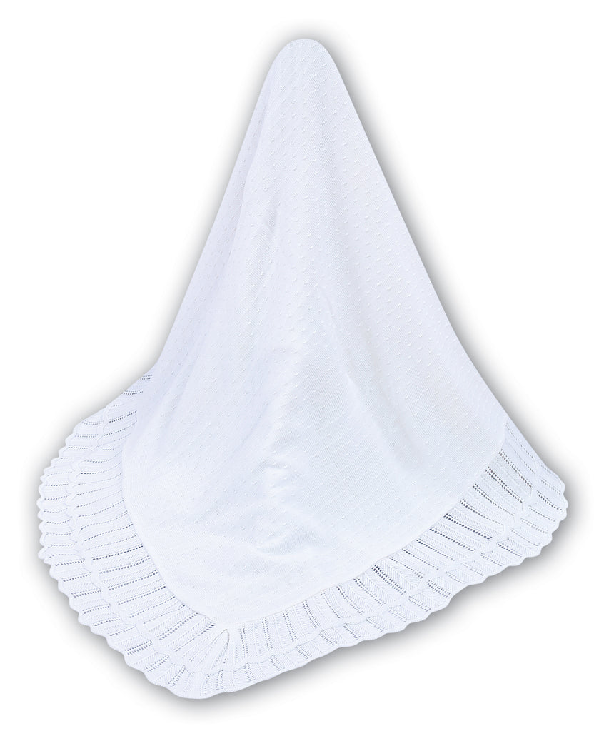 Sarah Louise White Christening Shawl 000006