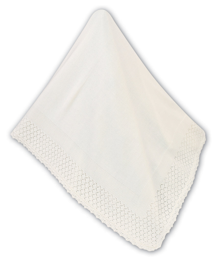 Sarah Louise ivory Christening Shawl 000008