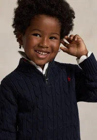 Ralph Lauren Boys cable knit cotton quarter zip sweater 8-16years