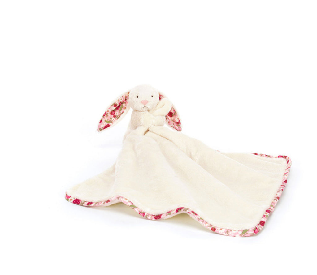 Jellycat Blossom cream bunny berry blankie