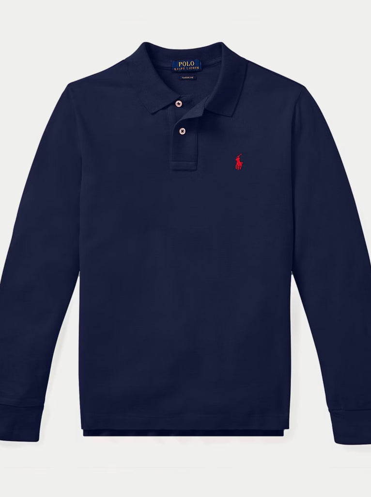 Ralph Lauren Boys cotton mesh long sleeve polo