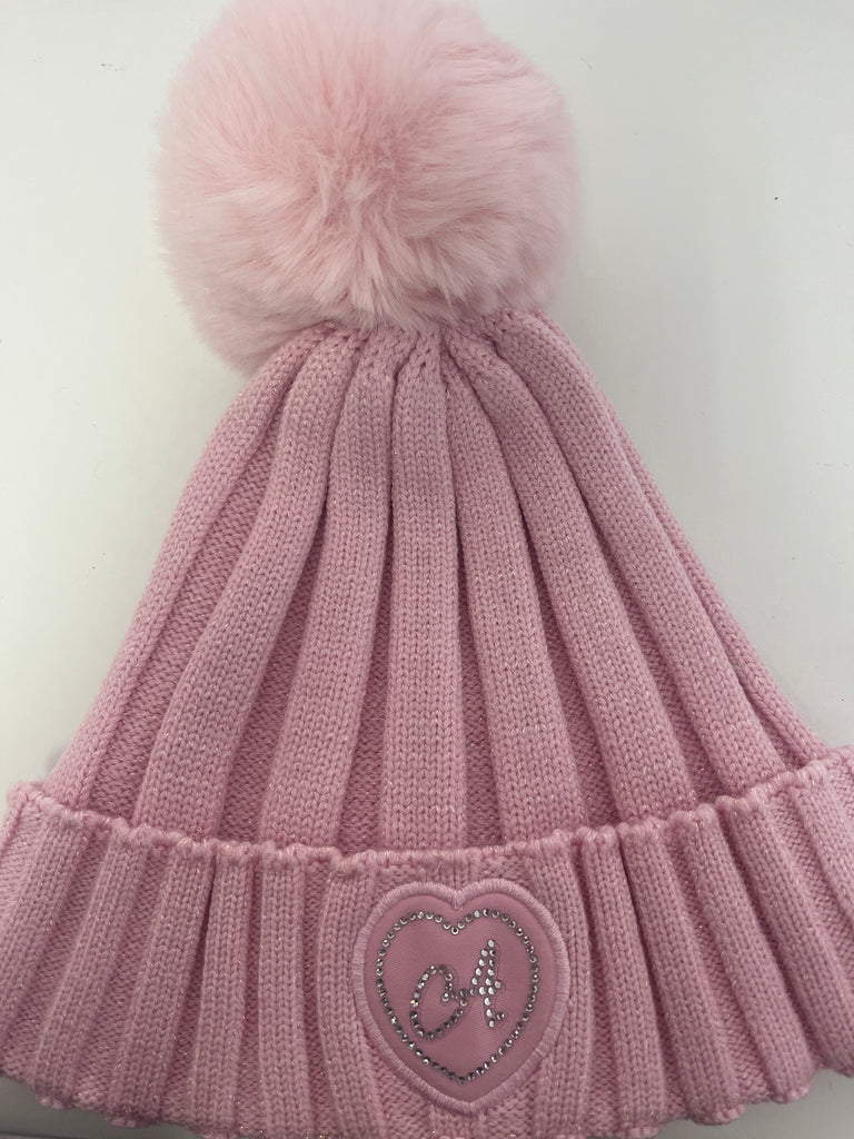 Adee Mallory Pink Pom Pom Hat