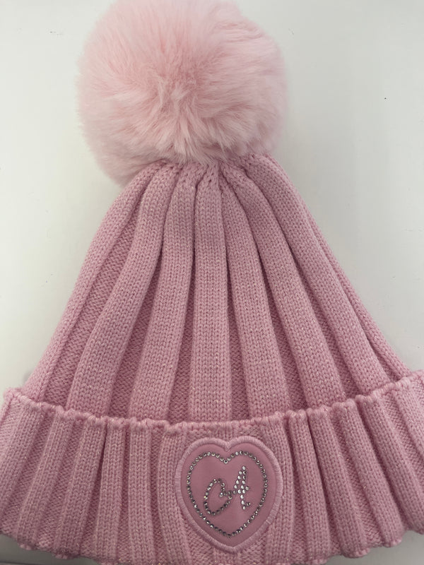 Adee Mallory Pink Pom Pom Hat