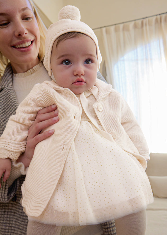 Mayoral newborn coat with hat 2403