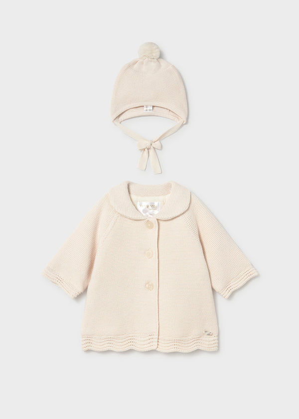Mayoral newborn coat with hat 2403