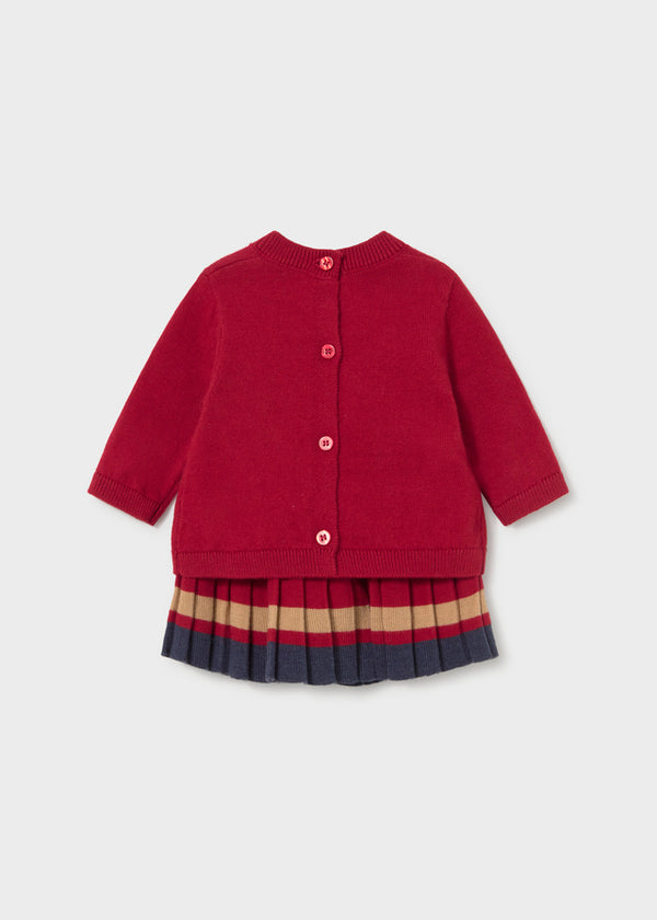 Mayoral girls red knit sweater and skirt set 2829