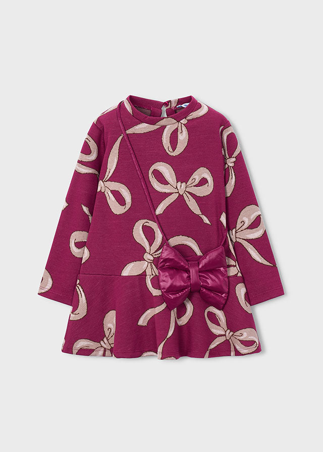 Mayoral jacquard knit dress with bag 4912