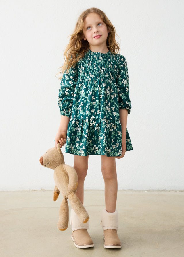 Mayoral Girls printed velvet dress 4926