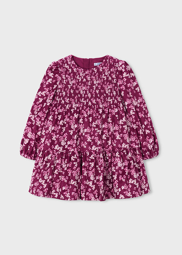 Mayoral Girls printed velvet dress 4926