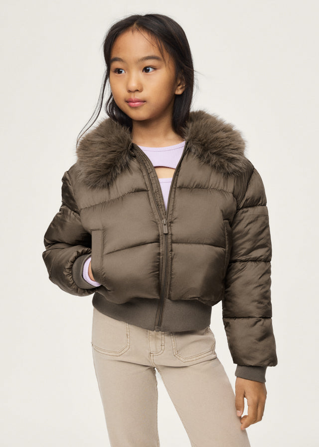 Mayoral Puffer Jacket with faux fur collar 7440