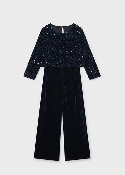 Mayoral velvet sequin jumpsuit 7858