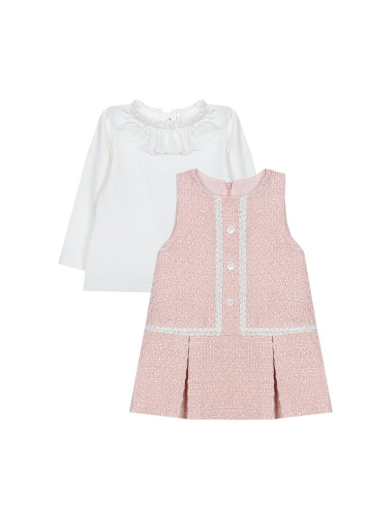 Patachou pink tweed dress set