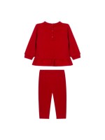 Patachou Girls Red set with embroidered carousel