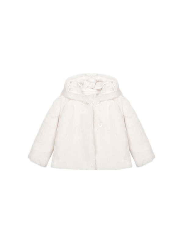 Patachou Ecru fur coat with little ears