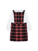 Patachou Girls Red checked dress with elegant collar