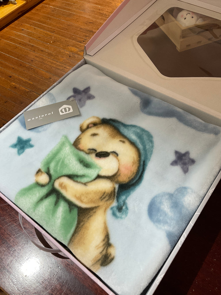 Manterol blue pram blanket