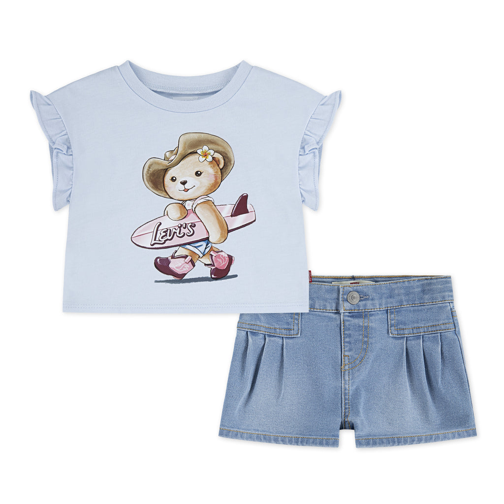 Levi's girls tee and shorts set