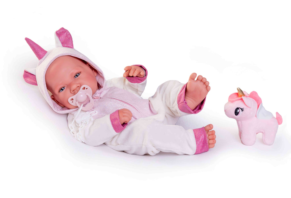 Antonio Juan doll 42 cm - Newborn in unicorn costume 50268