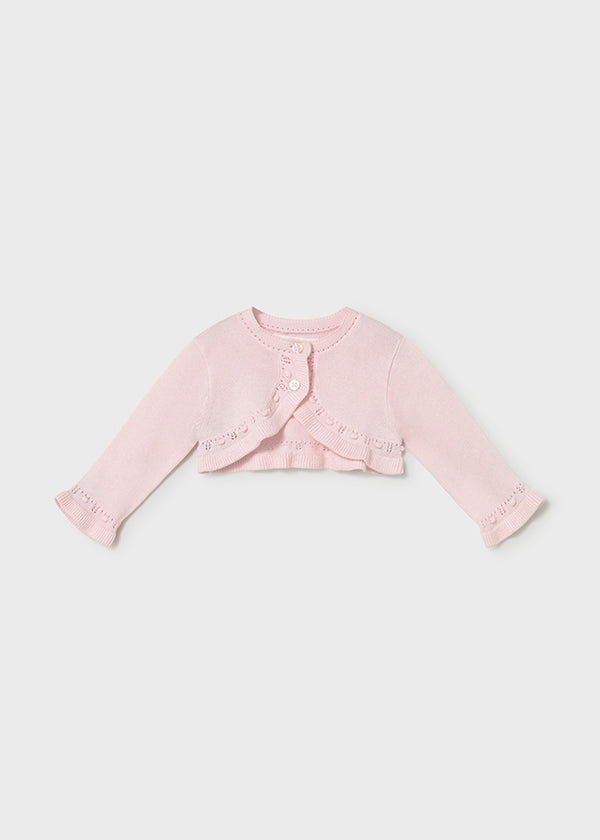 Mayoral pink girls basic knit cardigan 318
