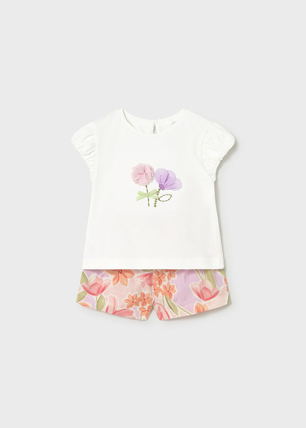 Mayoral baby Shorts Set in blossom  1213