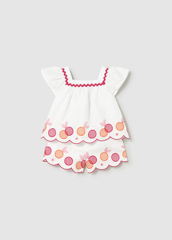 Mayoral baby Shorts Set in white 1214