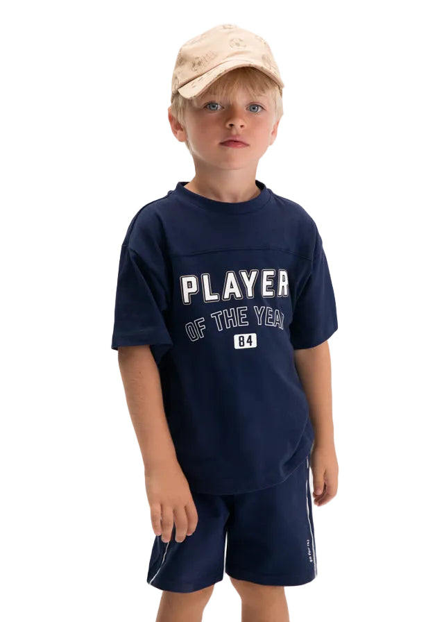 Mayoral Boys navy knit shorts set 3608