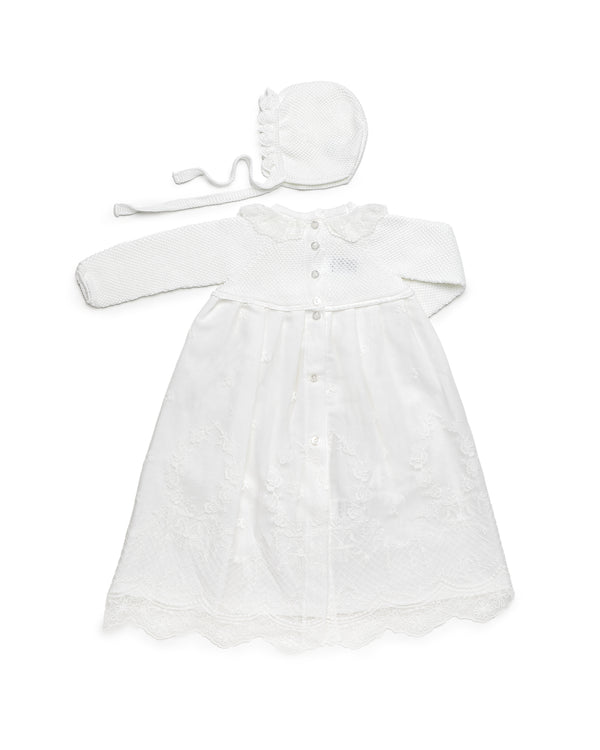 Juliana white lace baby gown