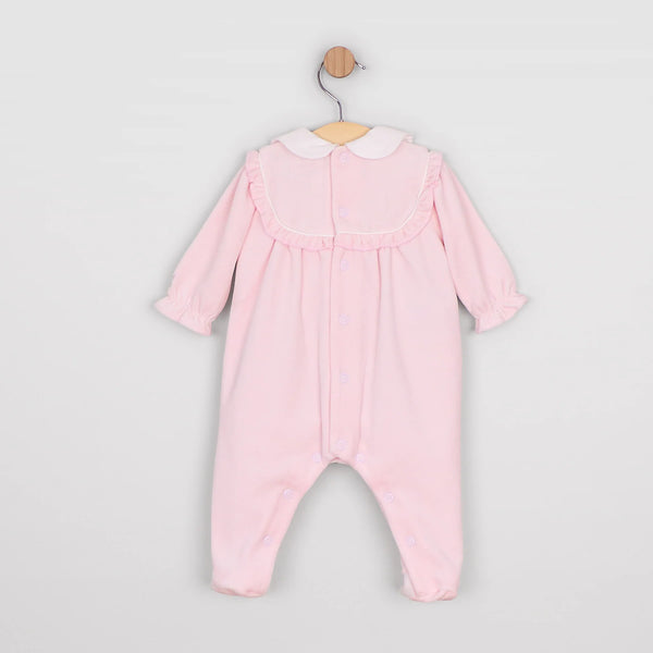 Emile et rose pink Maddy velour Babygrow