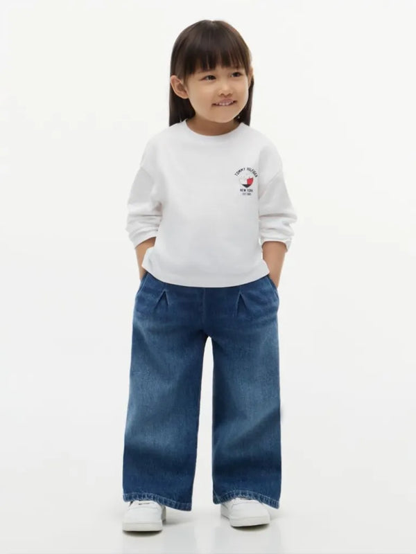 Girls White Tommy Hilfiger long sleeve t-shirt