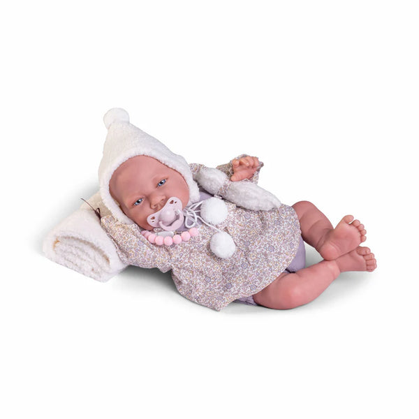 Antonio Juan doll 42 cm - Sweet Reborn Nacida with sheepskin blanket