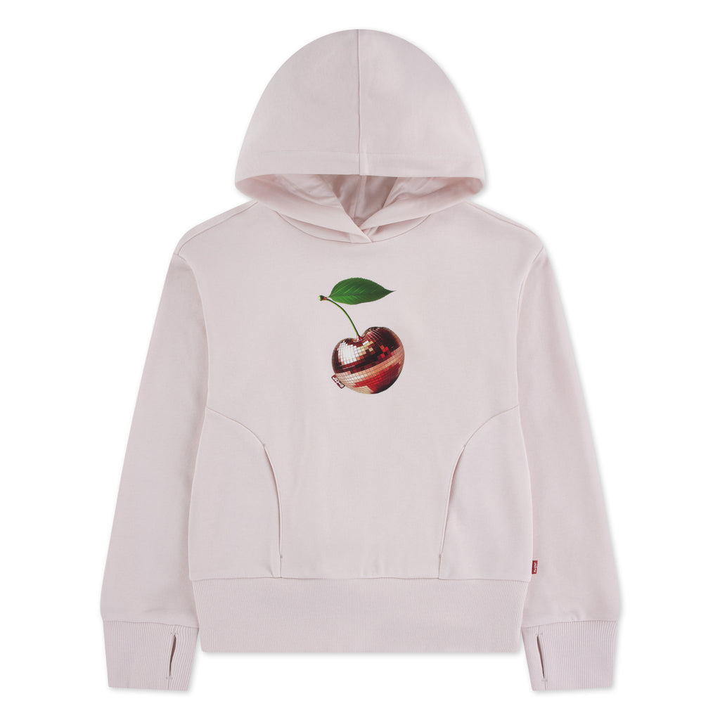 Levis girls pale pink disco cherry hoodie