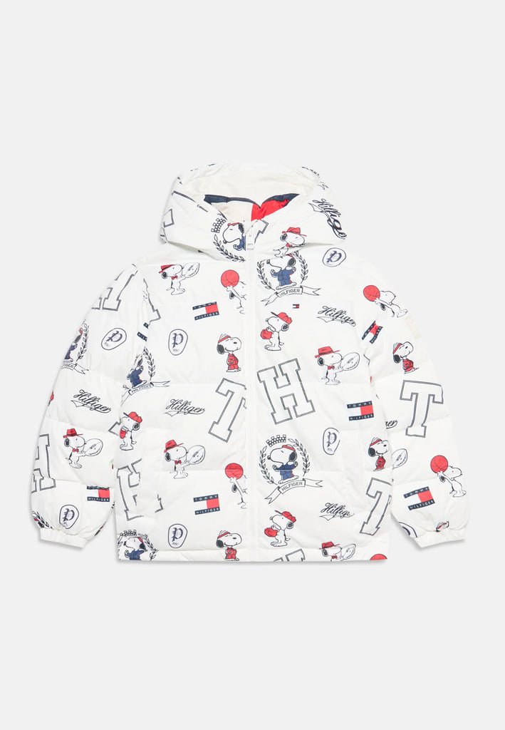 Tommy Hilfiger Peanuts® print relaxed hooded puffer jacket