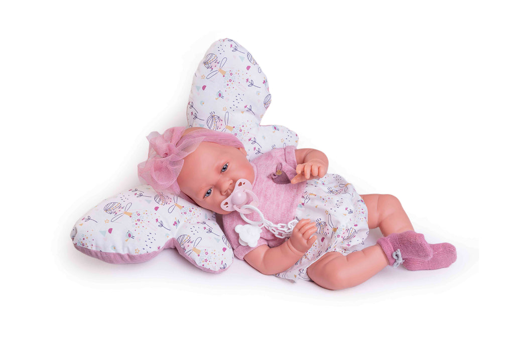 Antonio Juan doll 42 cm - Newborn with butterfly cushion