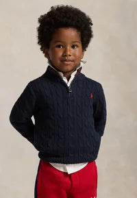 Ralph Lauren cable knit cotton quarter zip sweater