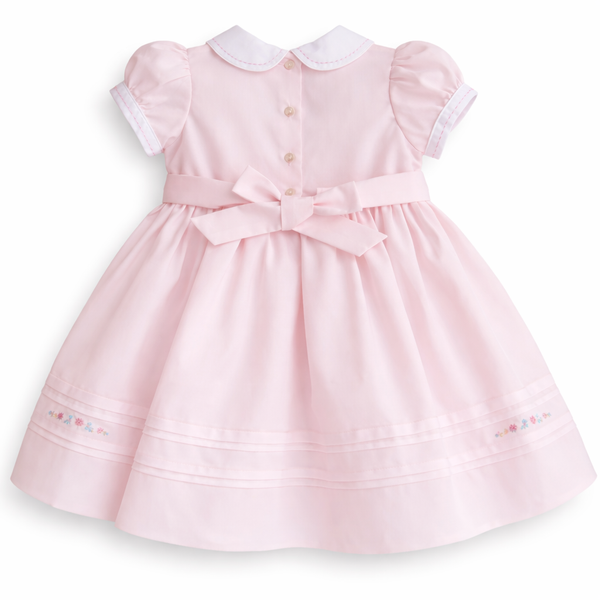 SARAH LOUISE PINK HAND SMOCKED DRESS - 013829