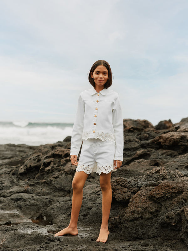 MOLO Helene cropped denim jacket whitest