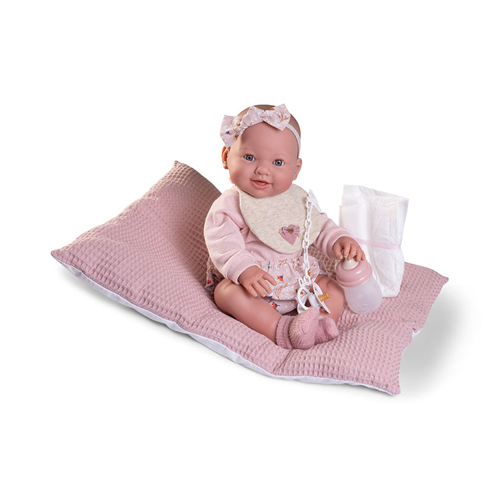 Antonio Juan doll 42 cm - Newborn Mia goes pee-pee with cushion