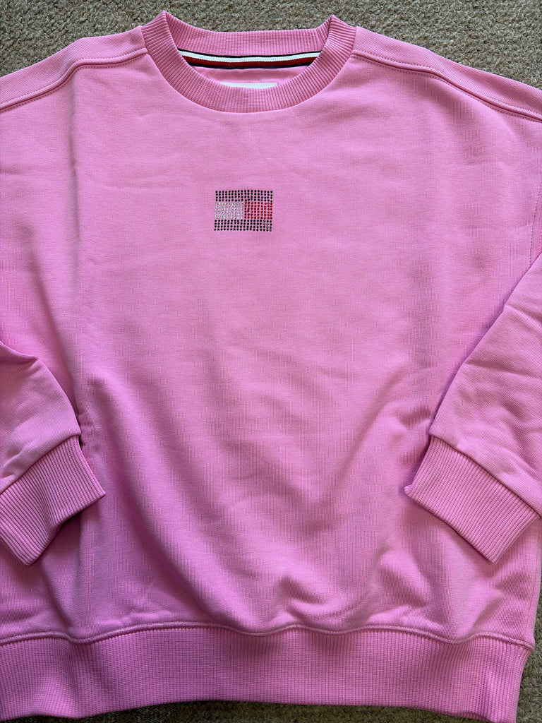 Tommy Hilfiger rhinestone crew neck sweater