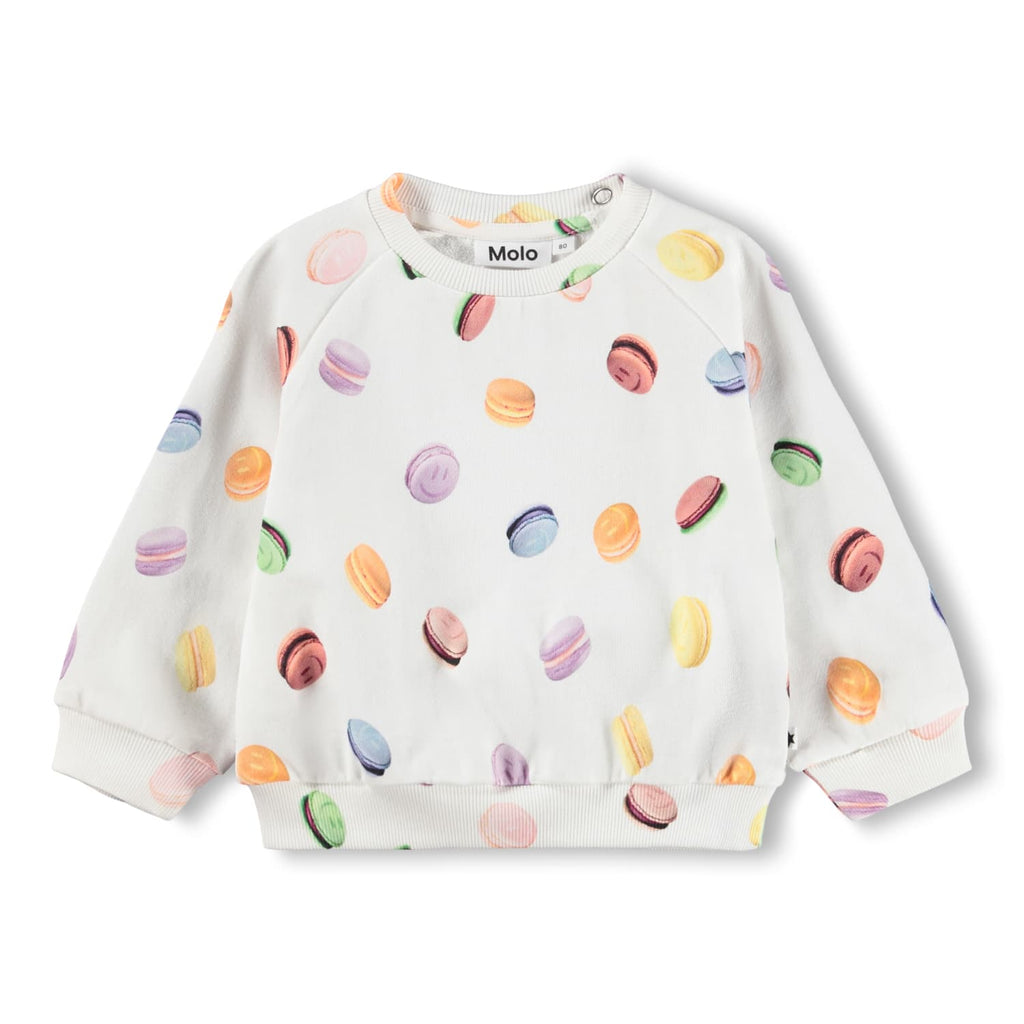 MOLO disc funny macaroons white sweatshirt