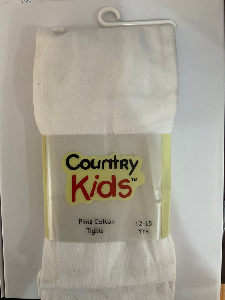 Country kids white Pima Cotton Tights