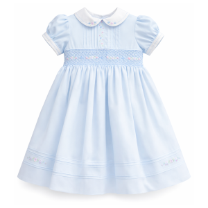 SARAH LOUISE BLUE HAND SMOCKED DRESS - 013829