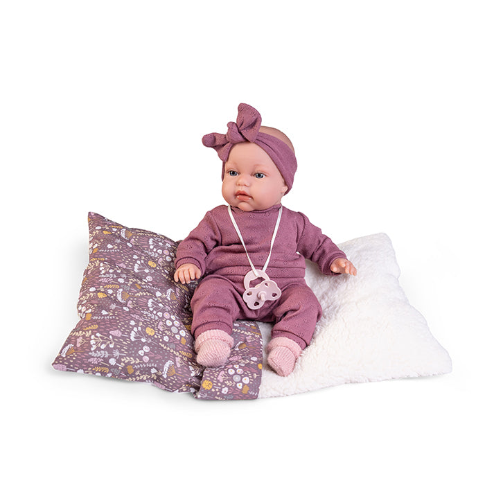 Antonio Juan doll 34 cm - Newborn Baby Toneta Palabritas with sheepskin sleeping bag