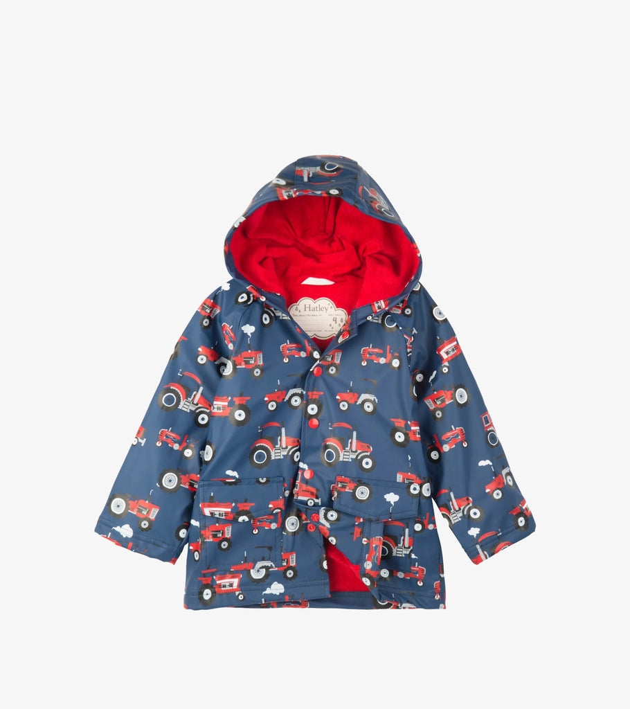 Hatley Red Farm Tractors Raincoat 2-8years