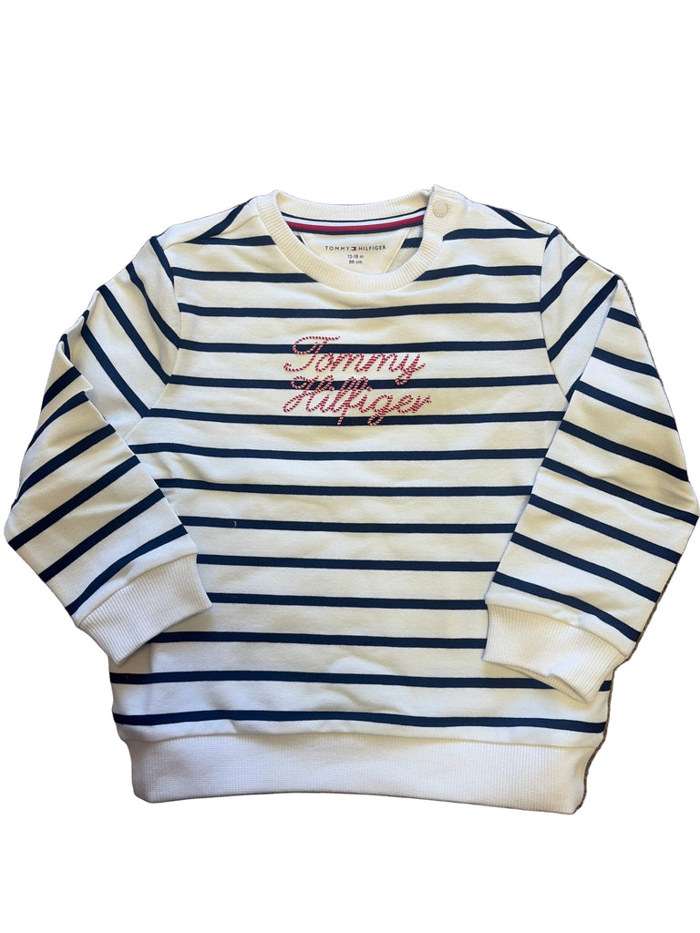 Tommy Hilfiger crew neck ancient white stripes sweatshirt