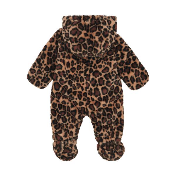 Steiff leopard print faux fur snowsuit