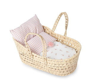 Palm tree basket with flowers and gingham (small) – Ref. 92319