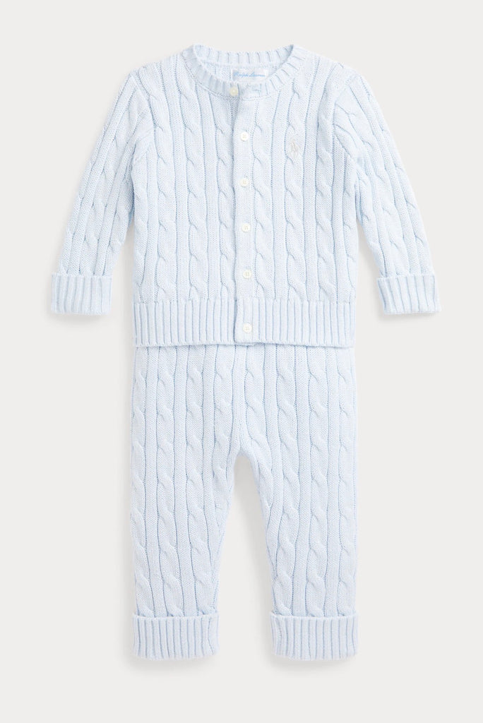 Ralph  Lauren Cable Knit Pale blue 2piece