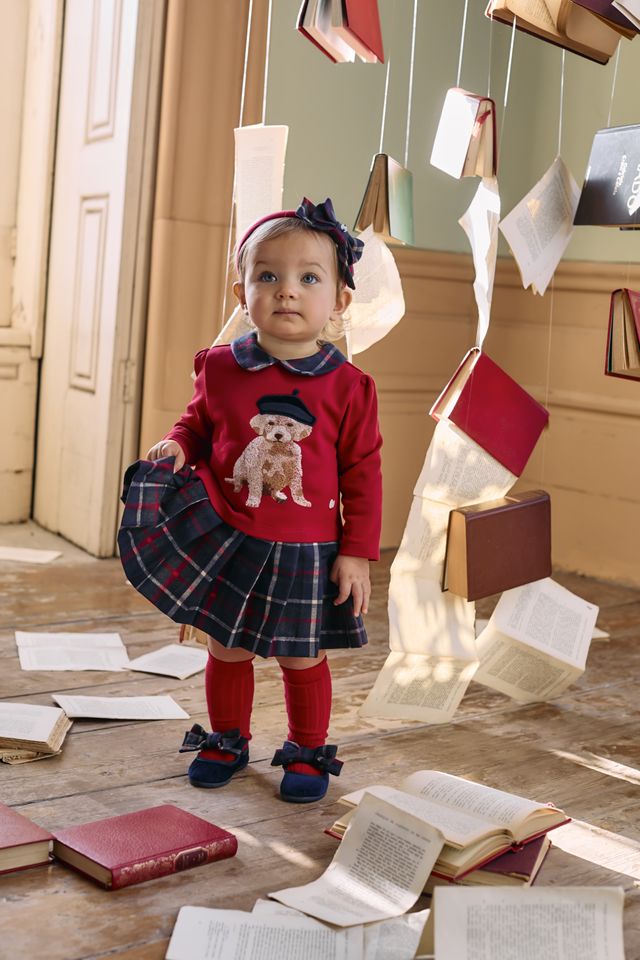 Patachou Red and Navy Tartan Dress 4133261