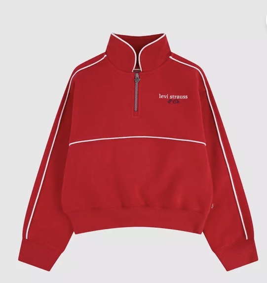 Levis logo half zip sweater