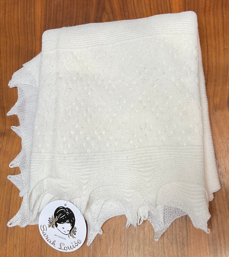 Sarah Louise Ivory Christening Shawl